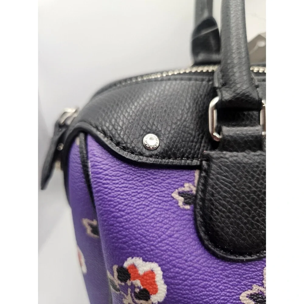 NWT Coach Mini Bennett Satchel Bramble Rose Print with Removable Strap One Flaw!